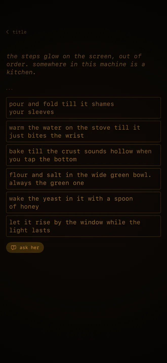 A memory puzzle with a family recipe out of order