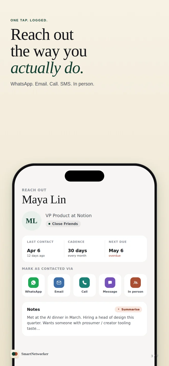 Often contact detail with call, email, and message actions